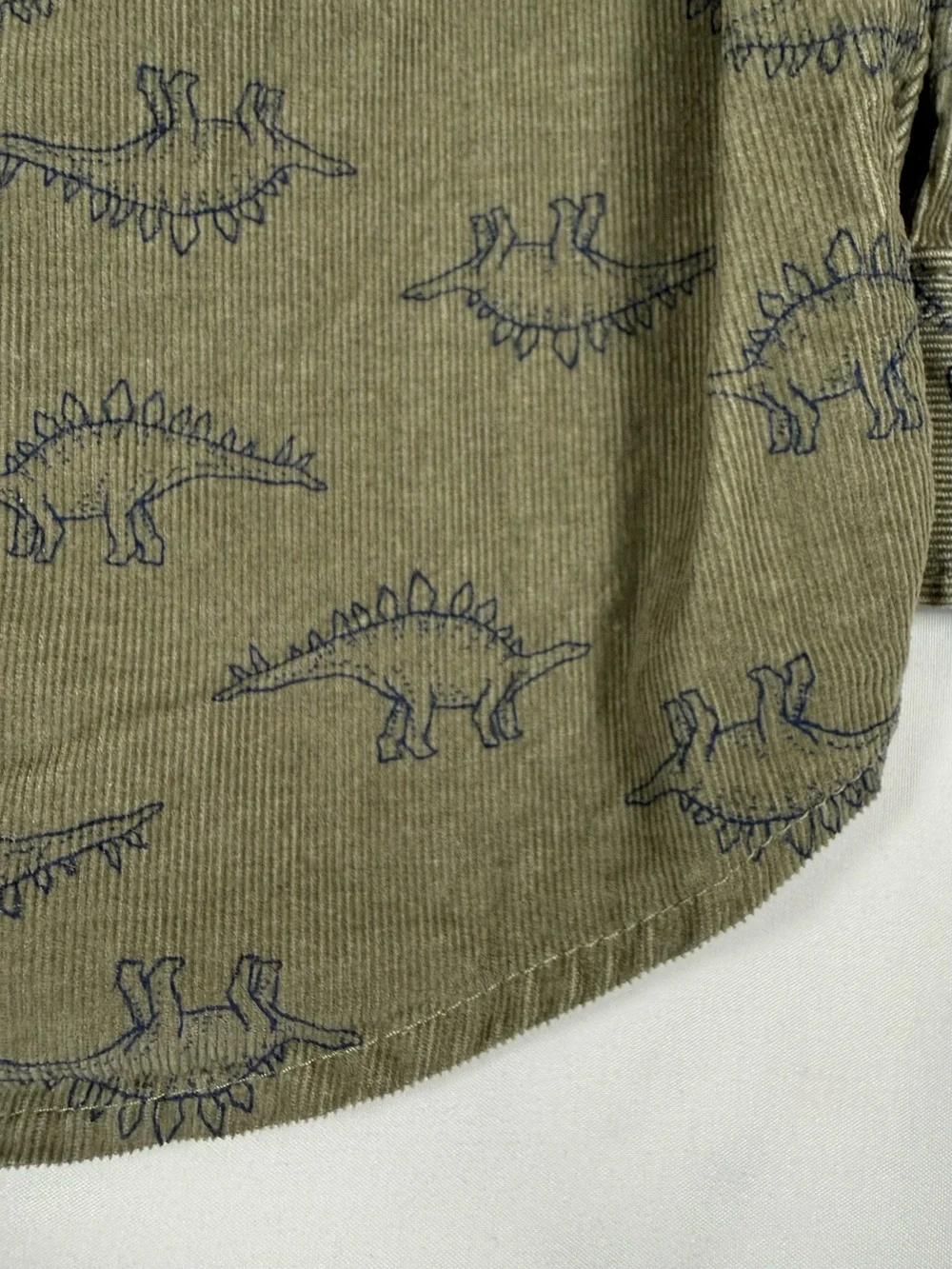 CARTER’S Boys Stegosaurus Dinosaur Corduroy Shirt 5T Cottagecore Outdoorsy Retro